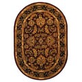 Heritage Red/ Black Kashan Rug (4'6 x 6'6 Oval)