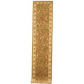 Sage/ Ivory Isfahan Wool and Silk Rug (2'3 x 8')