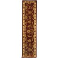 Burgundy/ Ivory Isfahan Wool/ Silk Rug (2'3 x 8')