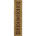 Tabriz Red/ Gold Wool and Silk Rug (2'3 x 8')
