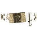 Prada White Leather Belt with Snake Skin Detail