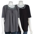 Gorgeous Apparel Women's Crocheted Neckline Top