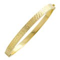 14k Yellow Gold Diamond-cut Bangle
