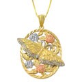 14k Tri-color Gold Butterfly Necklace