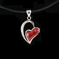Red Agate Heart Pendant Necklace (China)