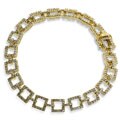 14k Gold Linked Squares Diamond 2 2/5ct Bracelet