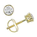 14k Gold 1/2ct TDW Diamond Bezel Solitaire Earrings (H-I-J,SI2-I1)