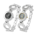 Geneva Platinum Women's Circle Metal Link Watch