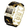 Geneva Platinum Rectangular Link Bracelet Watch