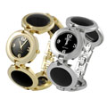 Geneva Platinum Women's Round Link Bracelet Watch
