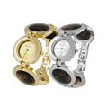 Geneva Platinum Round Link Bracelet Watch