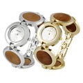 Geneva Platinum Women's Round Link Bracelet Watch
