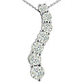 14k White Gold 1ct TDW Diamond Journey Pendant