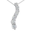 14k White Gold 1ct TDW Diamond Journey Pendant