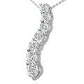 14k White Gold 3/4ct TDW Diamond Journey Pendant