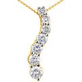 14k Gold 1/2ct 7 Diamond Journey Curve Necklace