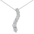 14k White Gold 1/2ct TDW Diamond Journey Pendant