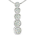 14k White Gold 1/2ct TDW Diamond Journey Pendant