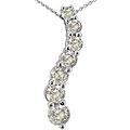 14k White Gold 1/4ct TDW Diamond Journey Pendant