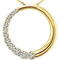14k Gold 1/4ct TDW Diamond Journey Circle Necklace