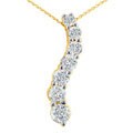 14k Gold 1ct TDW Diamond Journey Curve Pendant