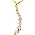 14k Gold 3/4ct TDW 9 Diamond Journey Curve Necklace (H-I,I1-I2)