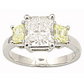Platinum 2 1/6ct TDW Radiant-cut Diamond Ring