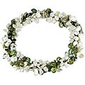 Cultured Green and White Keshi Pearl Necklace (9-10mm)