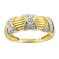 14k Yellow Gold 1/10ct TDW Diamond Fashion X Ring