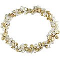 Cultured White & Gold Keshi Pearl Necklace (9-10mm)