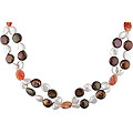 Cultured Brown and White Coin Pearl Necklace