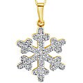10k Gold 1/4ct TDW Diamond Snowflake Necklace