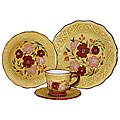 Floral Garden Hand-painted 16-piece Dinner Set