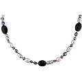 Tiger's Eye & Cultured Freshwater Pearl Necklace