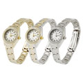 Geneva Women's Metal Link Rhinestone Accent Watch