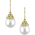 Cultured South Sea Pearl Diamond Earrings (11-12mm)