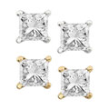 14k Gold 1ct TDW Princess-cut Diamond Stud Earring