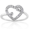 14k White Gold 1/5ct TDW Diamond Heart Ring