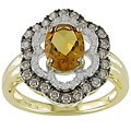 10k Yellow Gold Citrine and 3/8ct TDW Diamond Ring