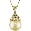 14k Gold Yellow Cultured South Sea Pearl Necklace
