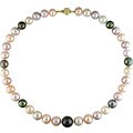 14k Gold South Sea and Tahitian Pearl Necklace (10-11mm)