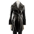 Via Spiga Women's Belted Patent Leather Coat