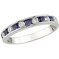 10k White Gold 1/5ct TDW Diamond and Sapphire Ring