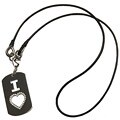 D & G Silver 'I Heart' Crystal Dog Tag