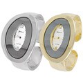 Geneva Platinum Oval Bezel Cuff Watch
