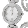 Geneva Platinum Polished Circled G Cuff Watch