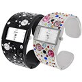 Geneva Platinum Jeweled Cuff Watch