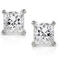 14k White Gold 1 7/8 TDW Certified Diamond Studs