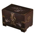 Mother of Pearl Inlay Plum Flower Dark Wood Jewelry Box
