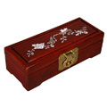 Mother of Pearl Inlay Bird/ Flower Light Wood Jewelry Box